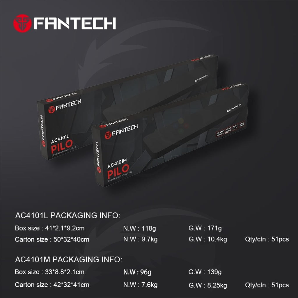 FANTECH PILO AC4101L GAMING ERGONOMIC REST WRIST PAD FANTECH PILO AC4101L GAMING ERGONOMIC REST WRIST PAD